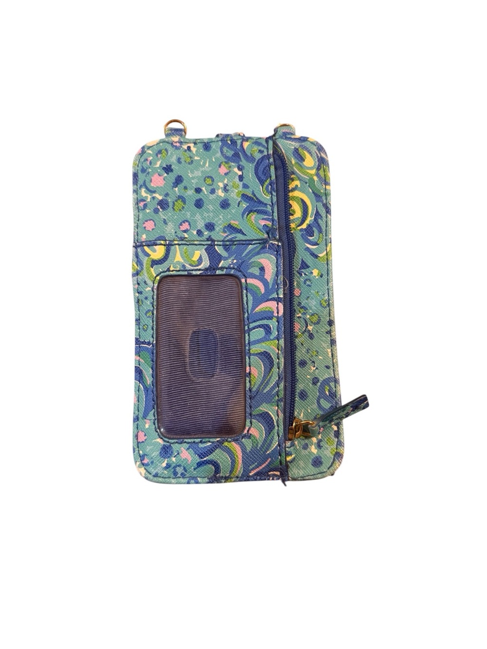 Lilly Pulitzer Floral Printed Kay card holder with Gold Logo Button